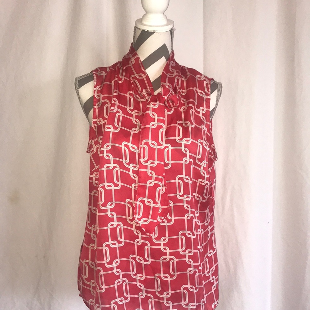 Pink & White Business Casual Blouse